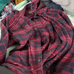 Orvis Red and Black Plaid Men's Shirt